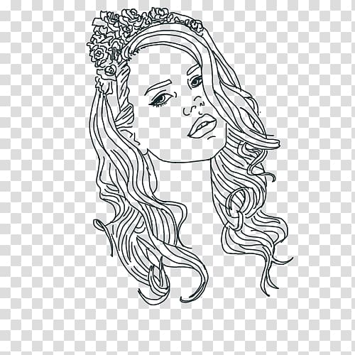 Headgear Visual arts Line art Sketch, LANA DEL REY transparent background PNG clipart