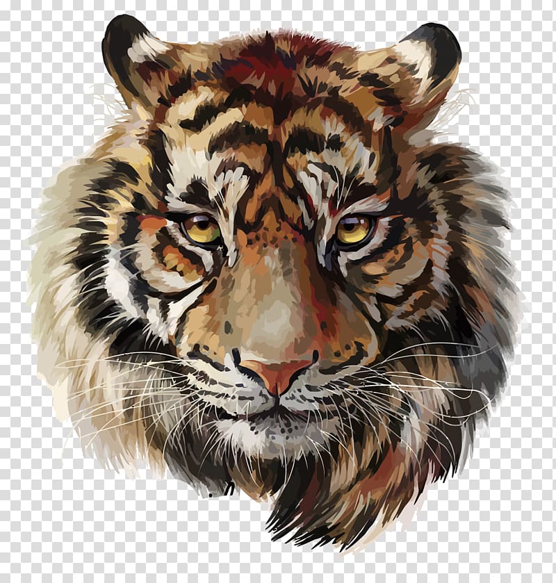 red and orange tiger, Tiger, tiger transparent background PNG clipart
