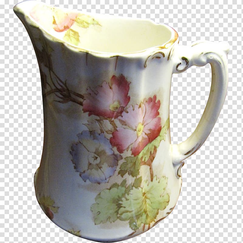 Mug Saucer Coffee cup Ceramic Pitcher, hand-painted flowers decorated transparent background PNG clipart