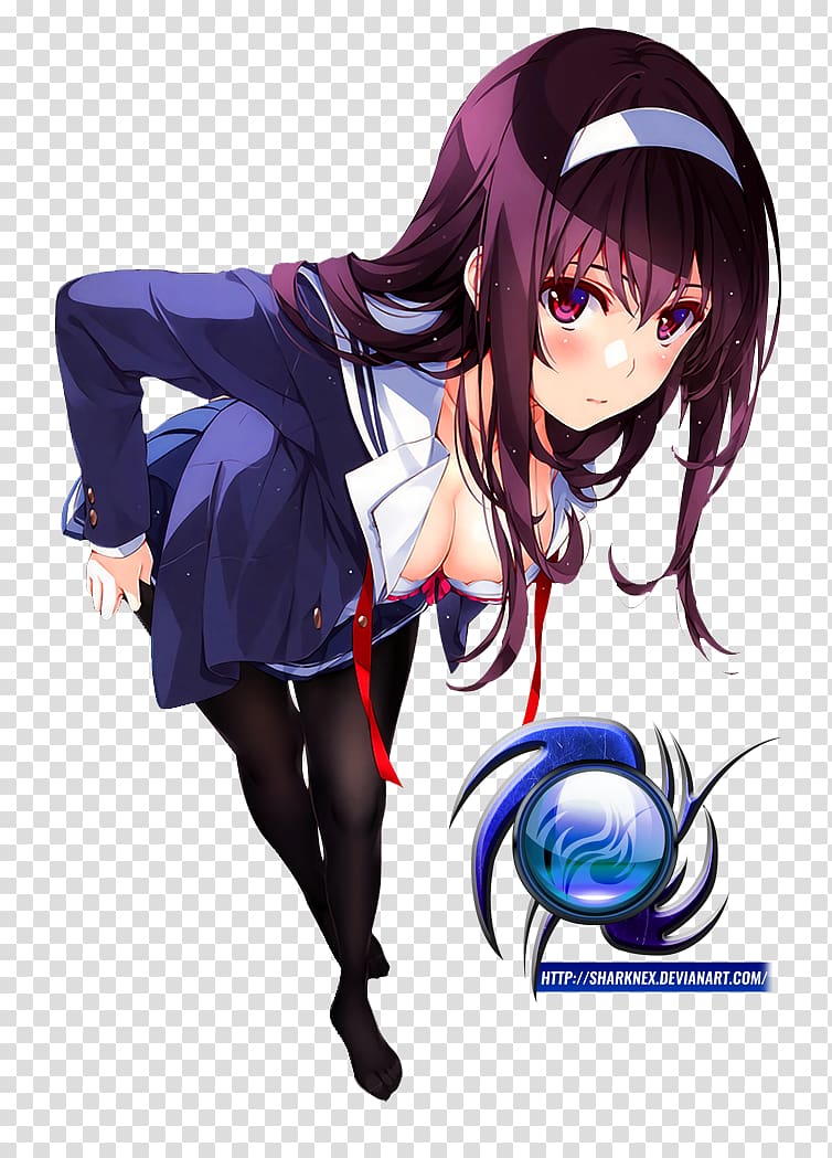 Saekano: How to Raise a Boring Girlfriend Manga Anime The Pet Girl of  Sakurasou, Megumi, purple, cg Artwork, black Hair png | PNGWing