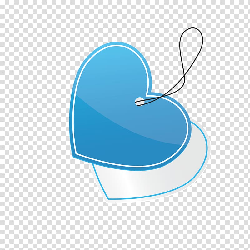 blue heart-shaped tag template transparent background PNG clipart