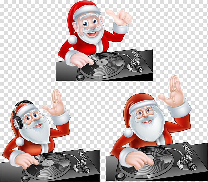 Santa Claus Disc jockey , DJ music saint transparent background PNG clipart