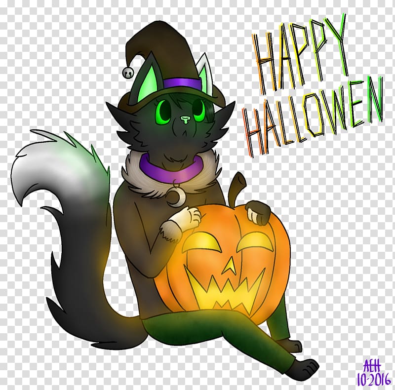 Cat Halloween Cartoon Pumpkin, happy halloween happy transparent background PNG clipart