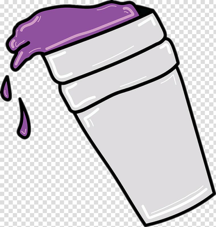 Purple drank Drawing Cup, leaning transparent background PNG clipart