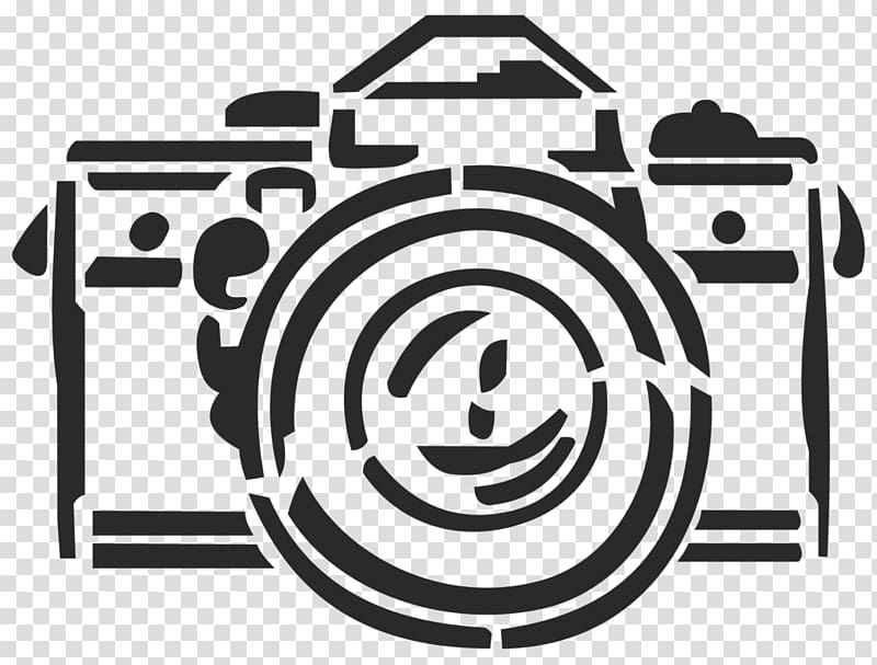 gray DSLR camera illustration, Stencil Camera , Camera transparent background PNG clipart