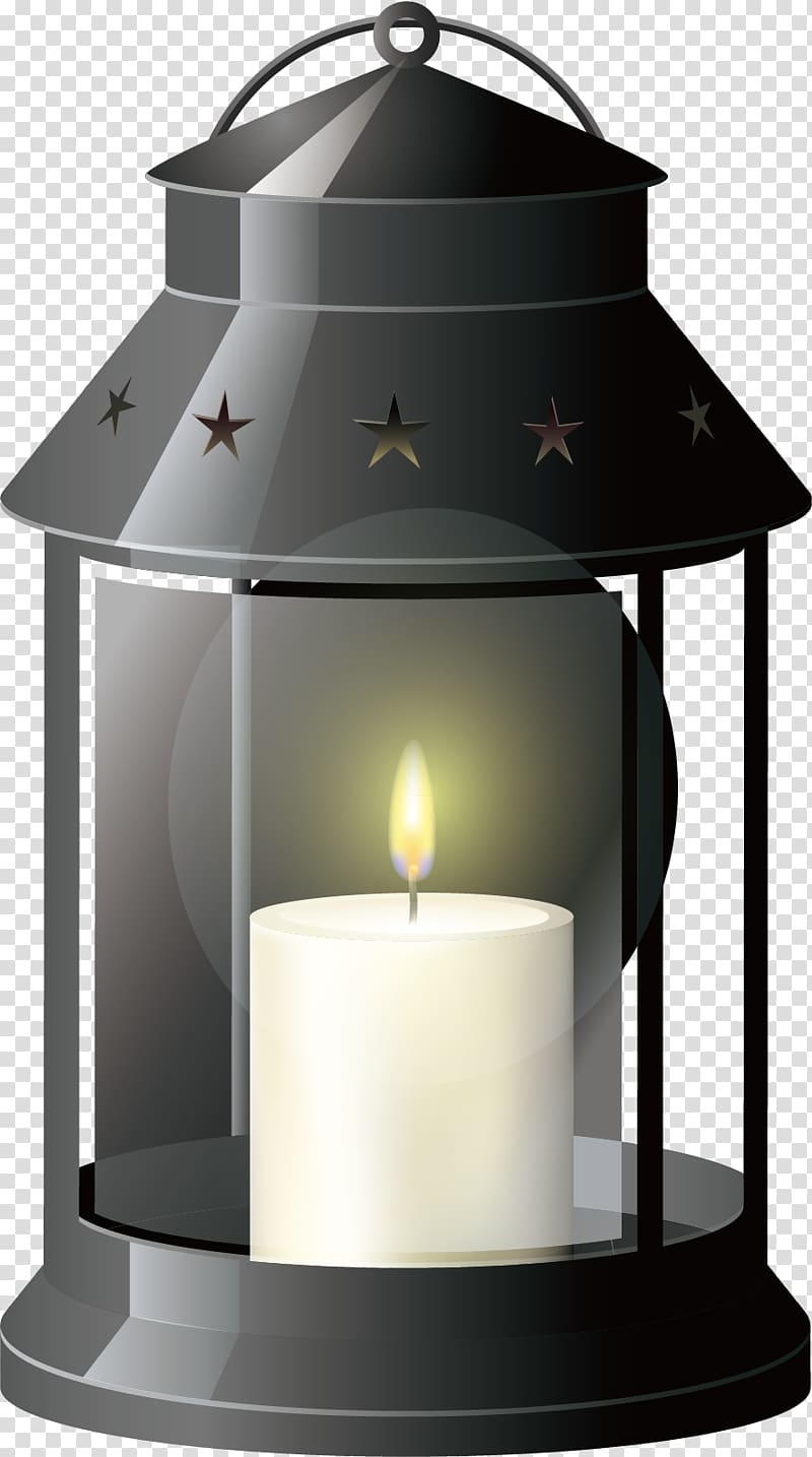 black steel candle lantern illustration, Light fixture Lantern Kerosene lamp, Kerosene lamp material transparent background PNG clipart