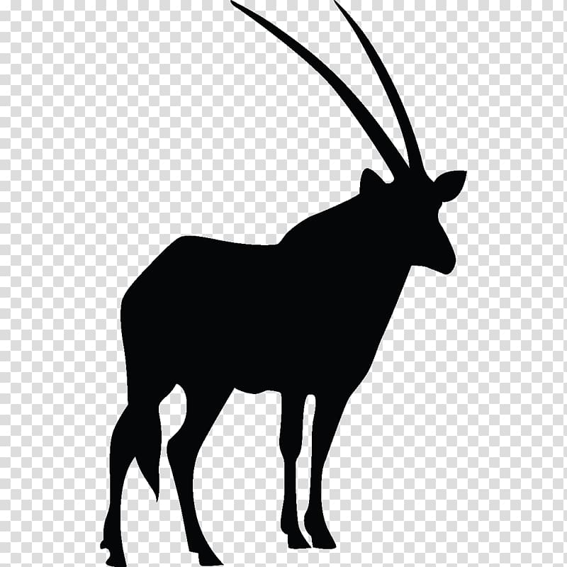 Antelope Oryx Silhouette Sticker, antelope transparent background PNG clipart