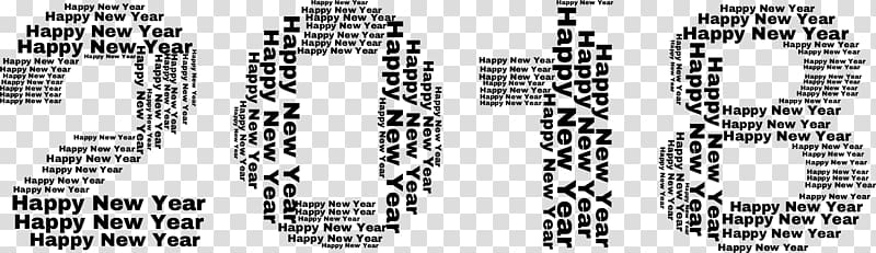 New Year\'s Day Black and white New Year\'s Eve , Happy New Year transparent background PNG clipart