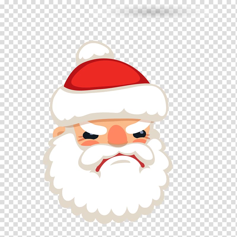 Santa Claus Anger, Unhappy Santa head transparent background PNG clipart