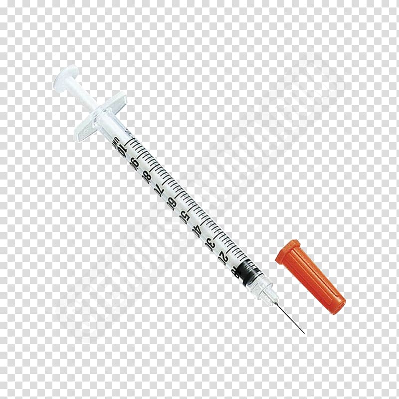Syringe Hypodermic needle Insulin Milliliter Becton Dickinson, syringe transparent background PNG clipart