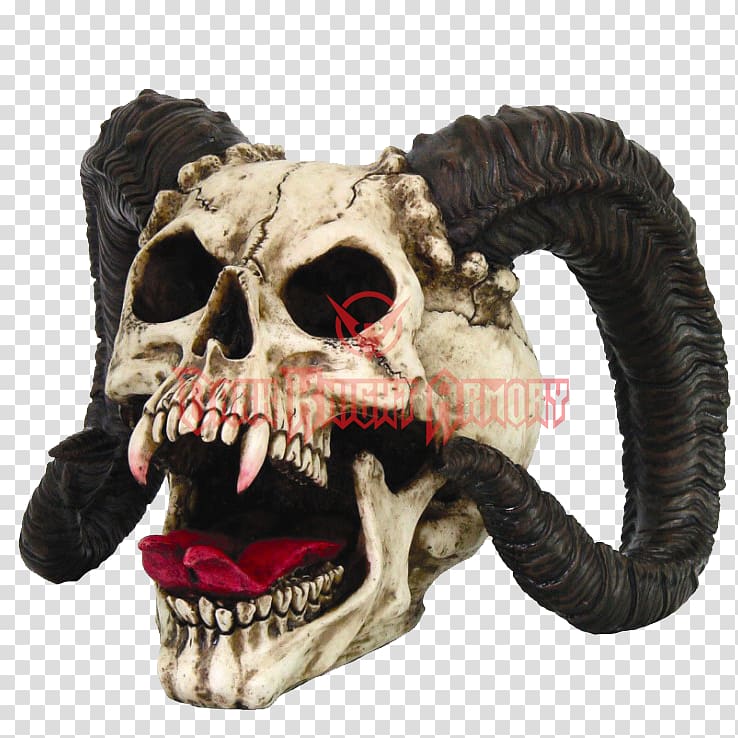 Skull Horn Demon Skeleton Statue, skull transparent background PNG clipart