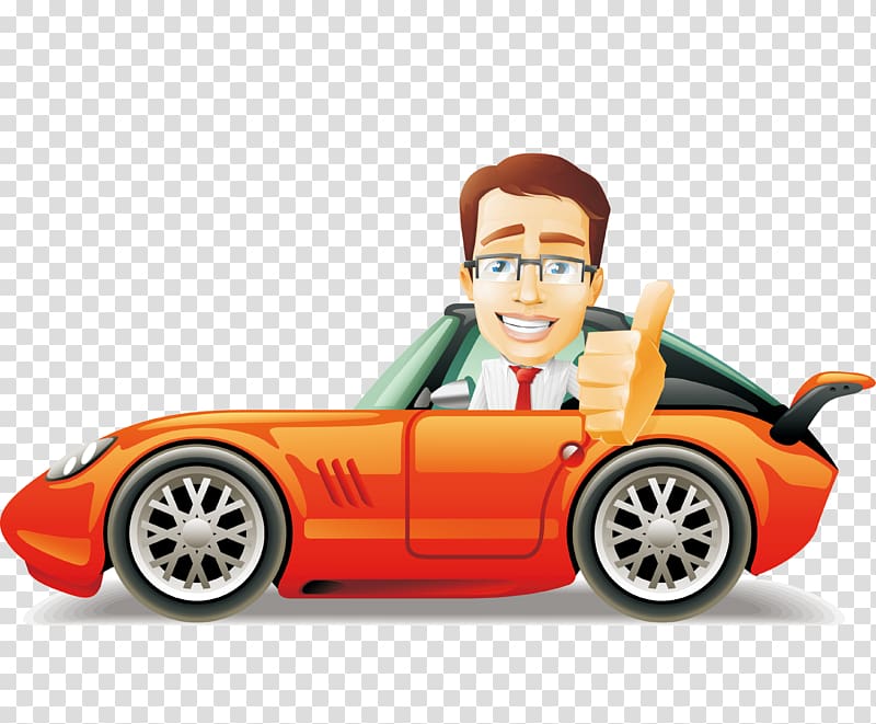 man inside coupe art, Lightning McQueen Mater Cars Cartoon, car,car,Orange car,Cartoon car,Cars Posters element transparent background PNG clipart