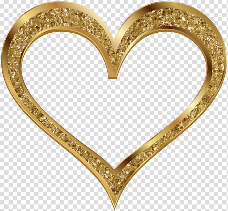 gold-colored heart decor illustration, Heart Gold , Gold Heart transparent background PNG clipart