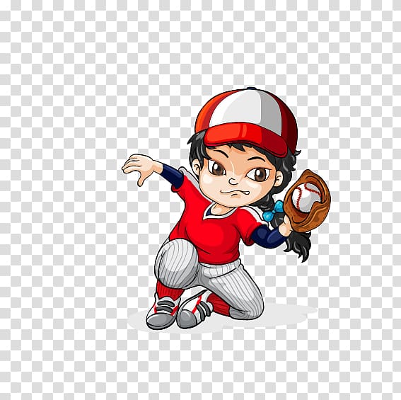 Baseball Softball Pitcher , Cartoon boy transparent background PNG