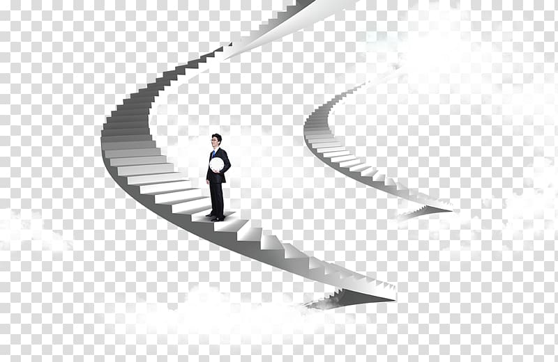 Stairs Illustration, Business man on the ladder transparent background PNG clipart