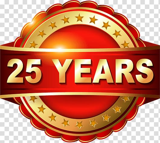 Anniversary , 25 years transparent background PNG clipart