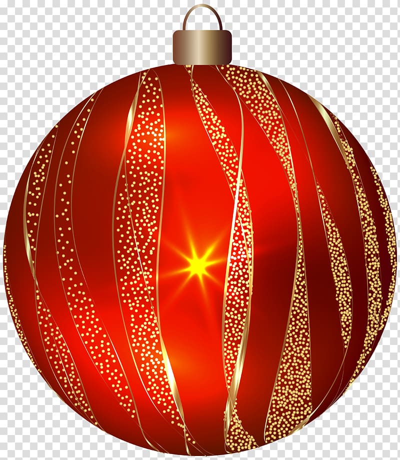 red Christmas Bauble , Christmas ornament , Christmas Ball transparent background PNG clipart