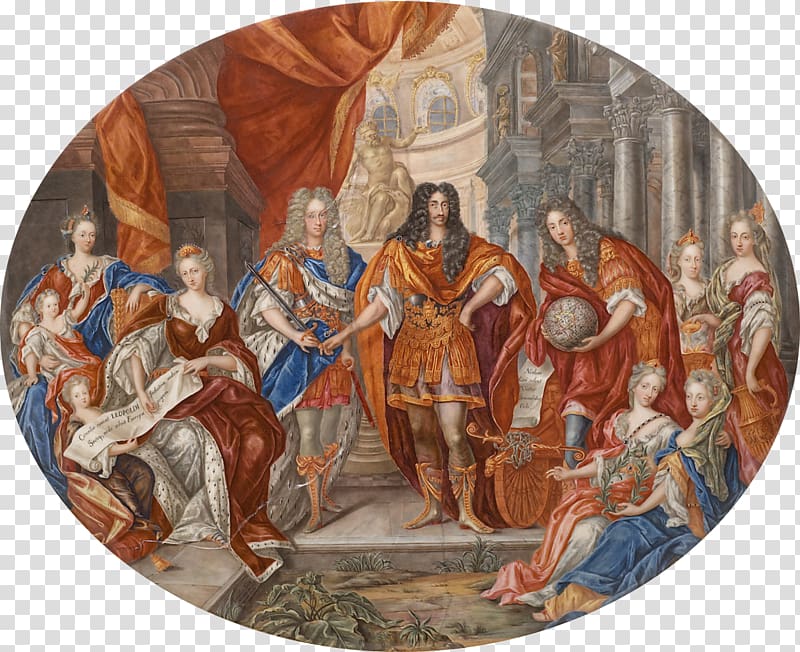 Ovale Emailplatte mit Leopold I. im Kreis der Familie House of Habsburg Leopold I, Holy Roman Emperor Family, Family transparent background PNG clipart