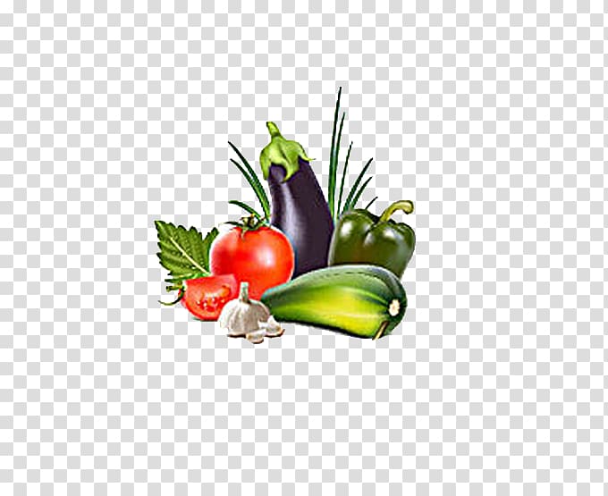 Organic food Vegetable Fruit , Tomato Eggplant transparent background PNG clipart