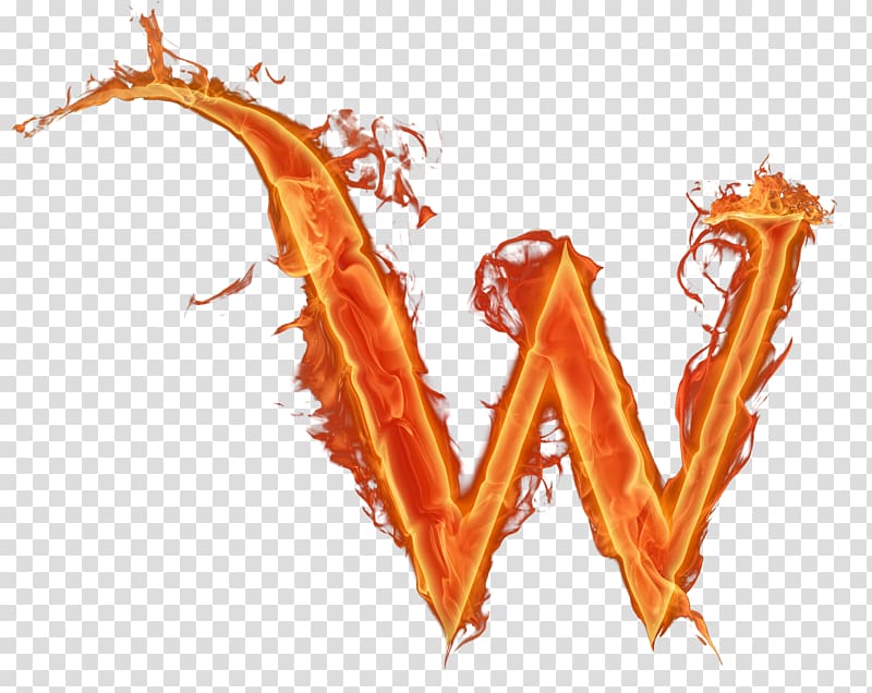 flaming W illustration, Letter Alphabet W Fire, fire transparent background PNG clipart