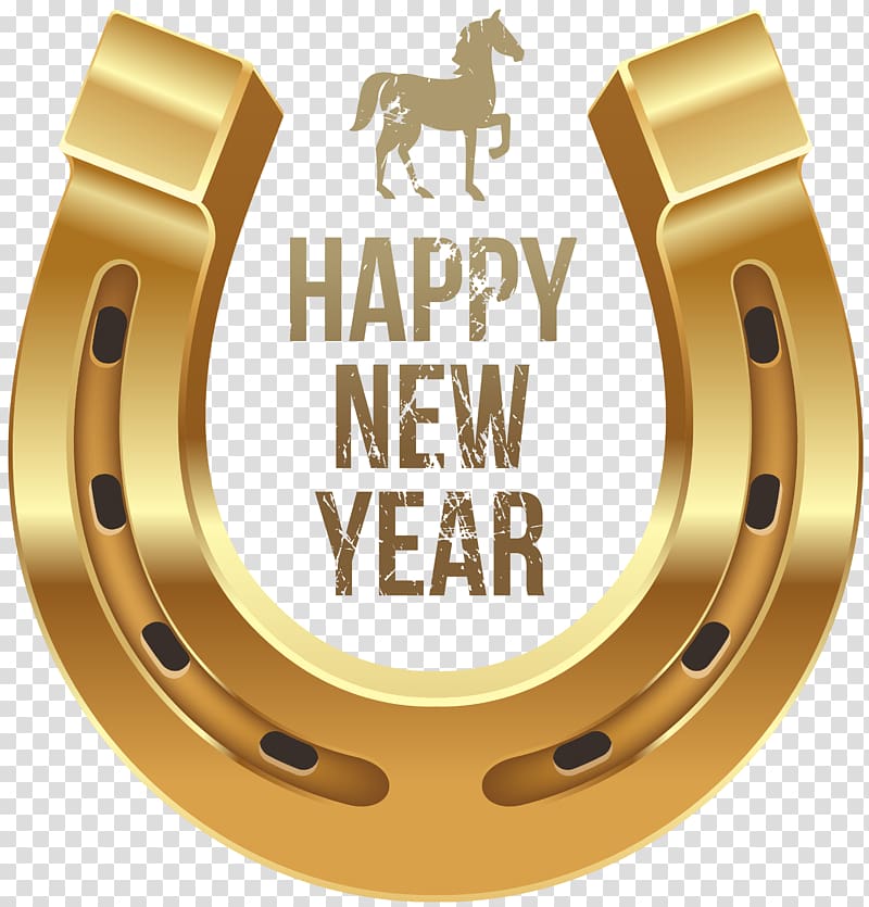 Horse New Year\'s Day Wish , Gold Horse transparent background PNG clipart