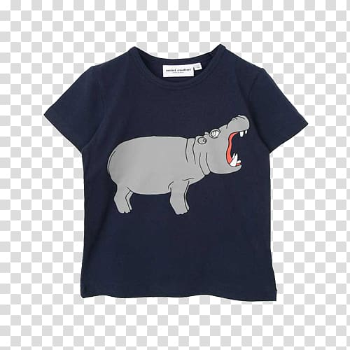 T-shirt Sleeve Shoulder Hippopotamus Mini Rodini, T-shirt transparent background PNG clipart