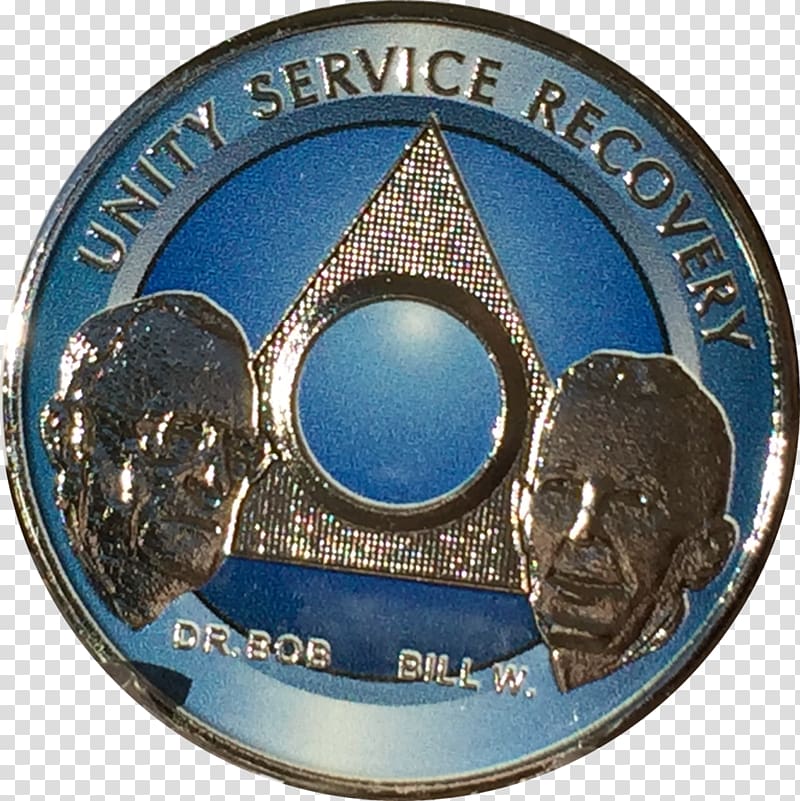 Bill W. and Dr. Bob Alcoholics Anonymous Sobriety Medal Coin, medal transparent background PNG clipart