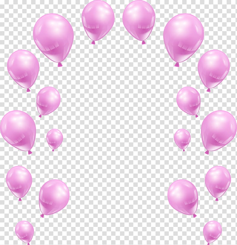 Pink Balloon, hand-painted pearl balloons transparent background PNG clipart