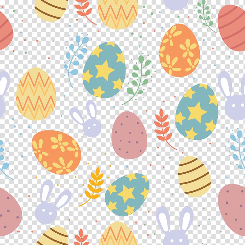 Easter Bunny Easter egg Pattern, Easter elements transparent background PNG clipart