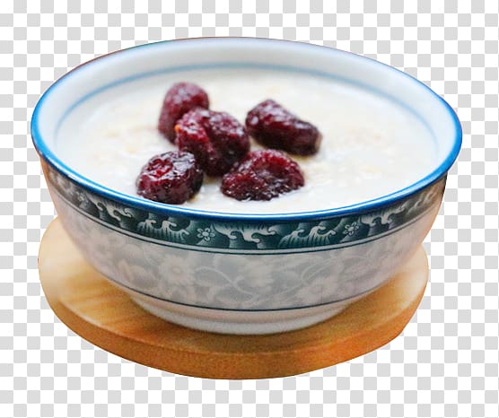 Milk Yogurt Congee Oatmeal Jujube, Red dates milk oatmeal transparent background PNG clipart