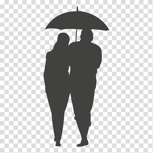 Silhouette Drawing, umbrella girl transparent background PNG clipart