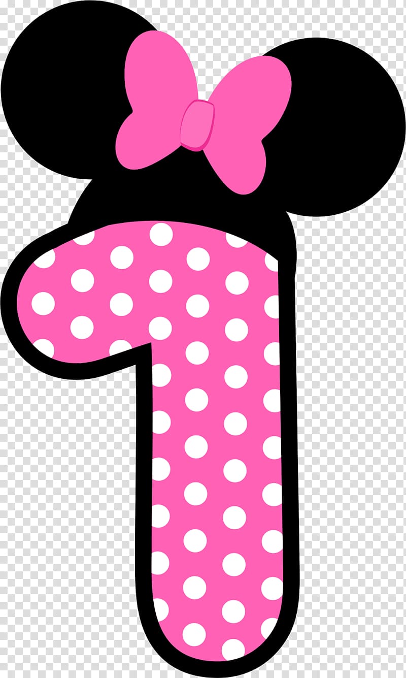 Minnie Mouse Mickey Mouse Number Birthday, minnie mouse, 1 Minnie Mouse fan art transparent background PNG clipart