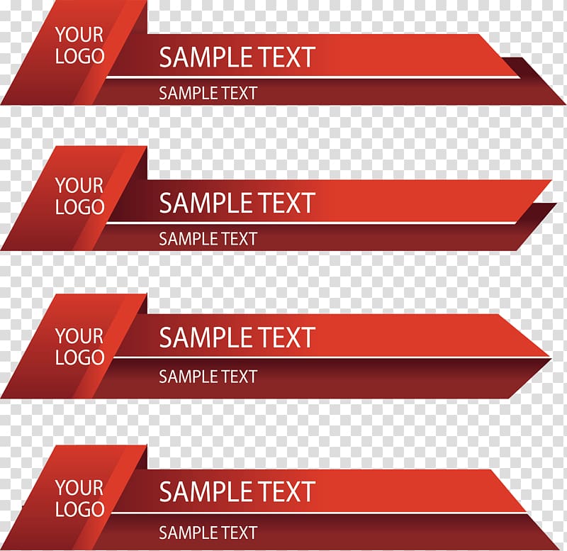 four red panels illustration with text overlay, Web banner Paper, Red origami business banner transparent background PNG clipart