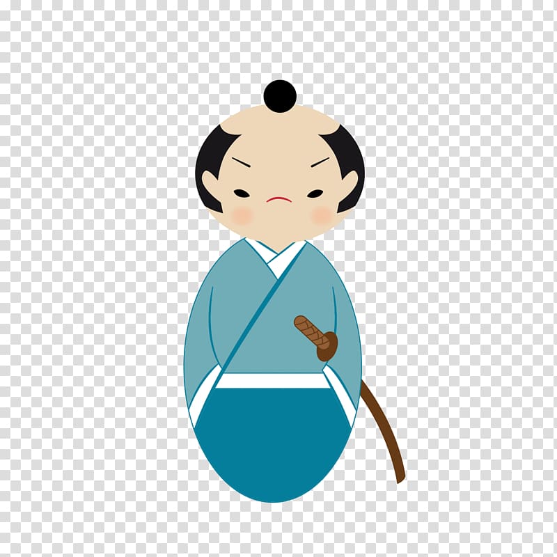 Kimono Girl Cartoon , Blue Japanese poster material transparent background PNG clipart