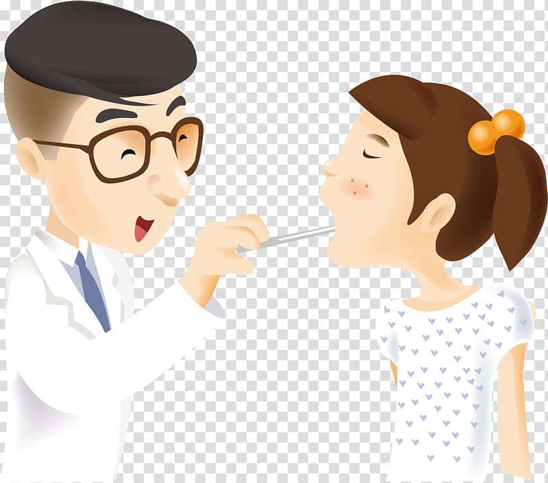 Physician Sore throat Cough Patient, Watch the teeth elements transparent background PNG clipart