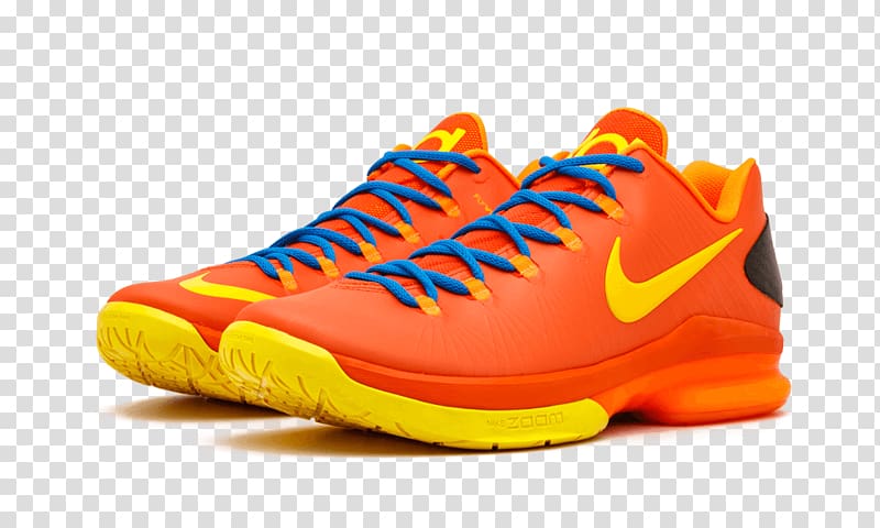 Orange Sports shoes Nike Zoom KD line, orange transparent background PNG clipart