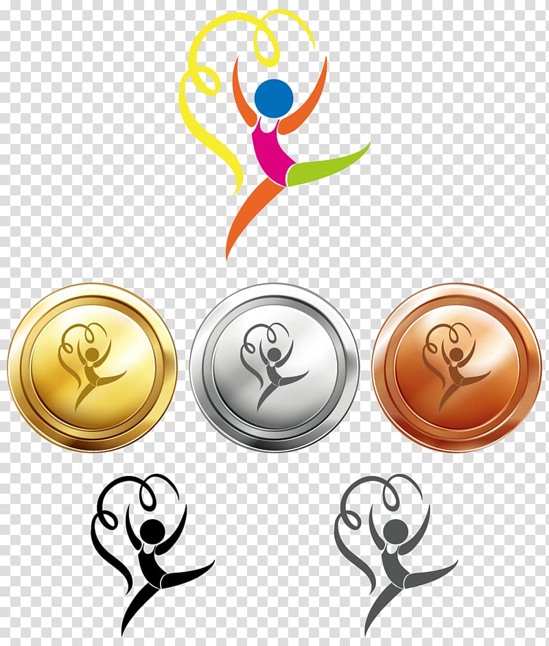 Gold medal Illustration, Ribbon Sports transparent background PNG clipart