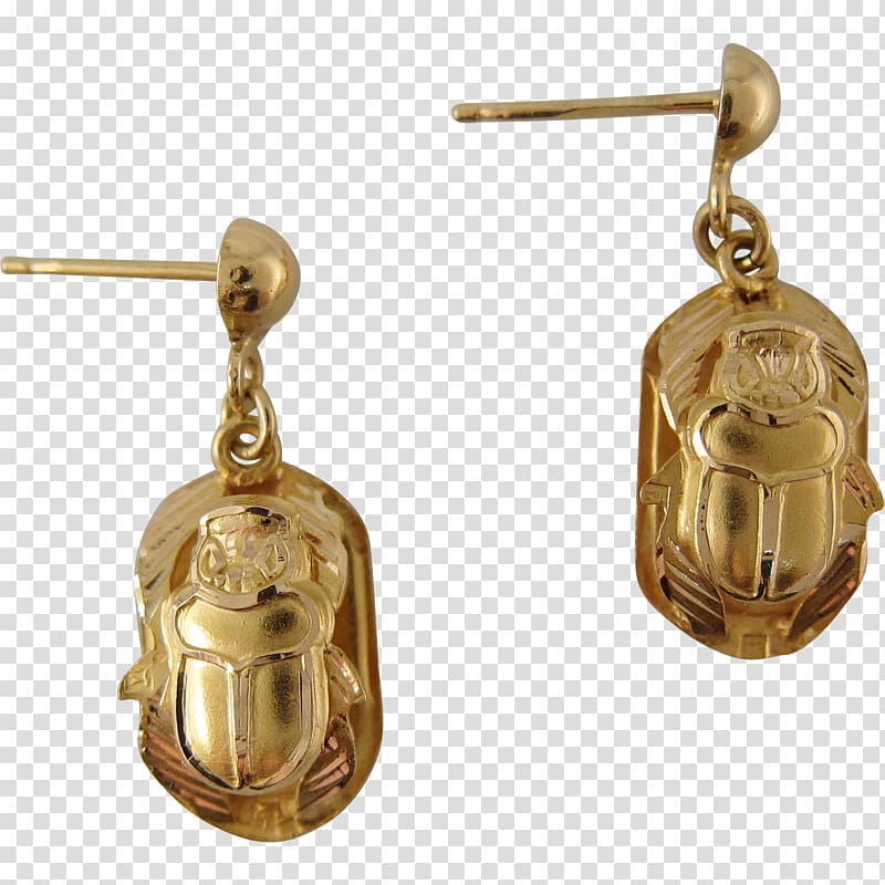 Earring Gold Scarab Jewellery Icon Style, gold transparent background PNG clipart