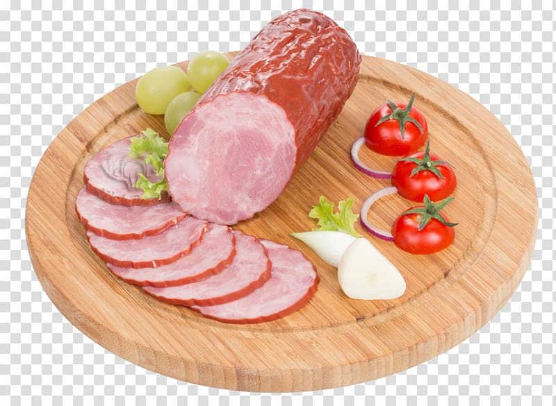 Bratwurst Ham Knackwurst Salami Liverwurst, ham transparent background PNG clipart