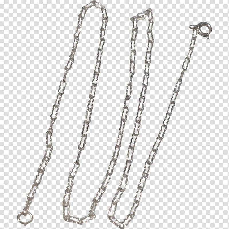 Chain Paper clip Necklace Sterling silver, chain transparent background PNG clipart