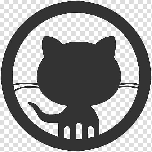 Cute cat black icon illustration PNG, with transparent background