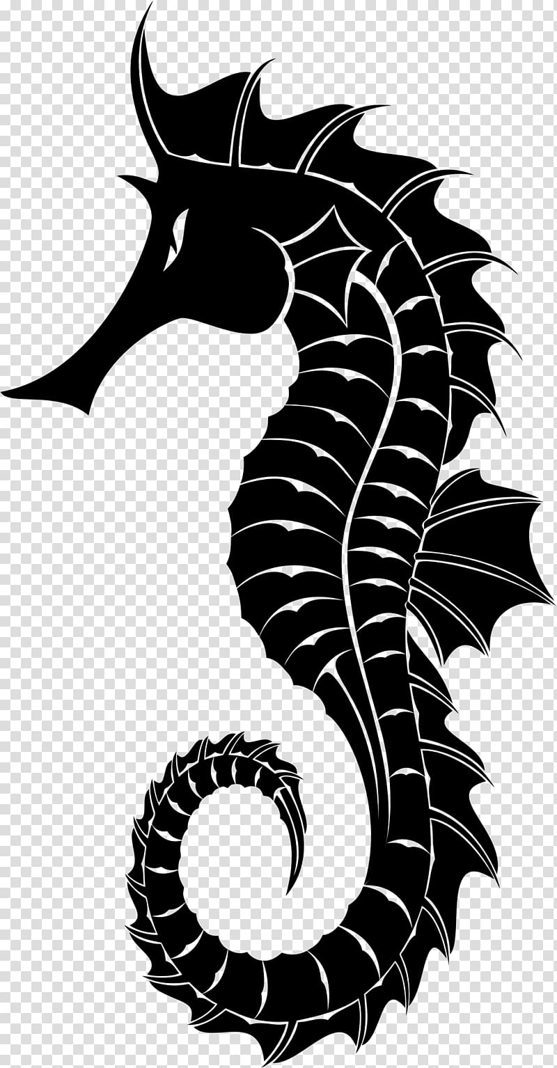 Silhouette Great seahorse , Seahorse transparent background PNG clipart