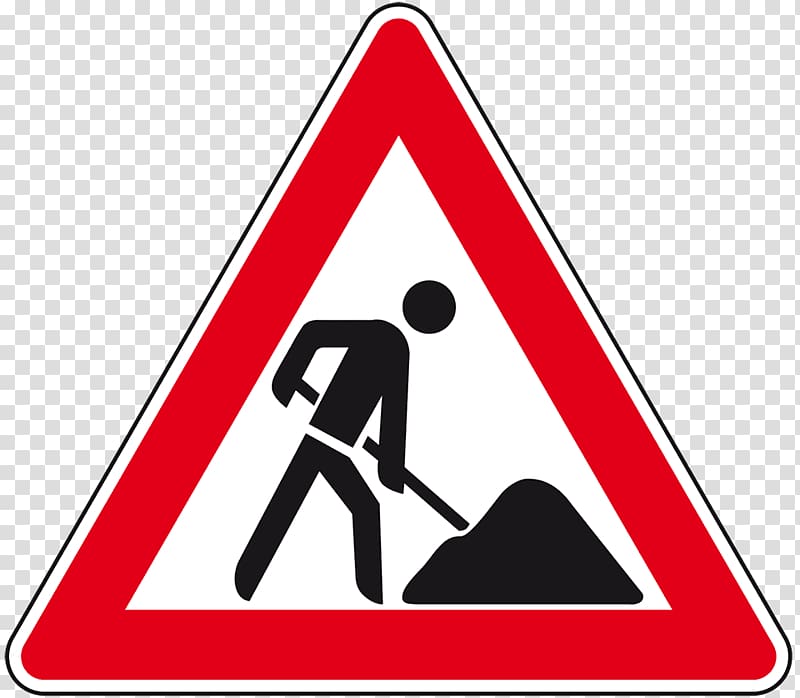 Traffic sign Roadworks Pedestrian crossing, road transparent background PNG clipart