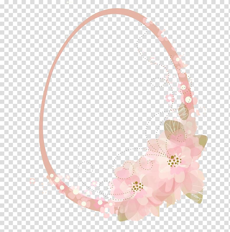 pink flowers art, Pink Easter Motif, Pink color Easter border pattern transparent background PNG clipart