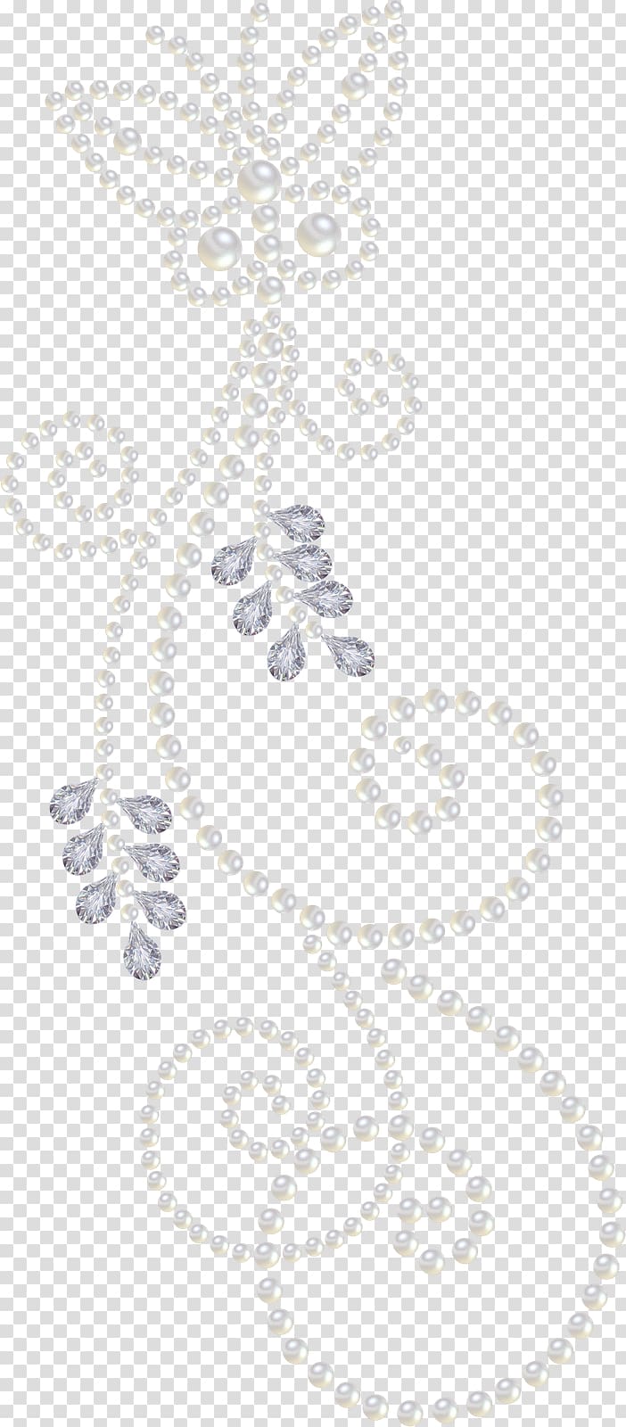 white bead flower decor illustration, Pearl Bracelet Diamond , pearls transparent background PNG clipart