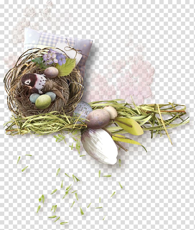 Easter Bunny Easter egg Bird nest, утята transparent background PNG clipart