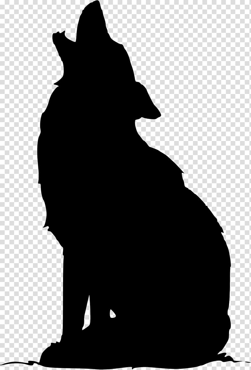 Gray wolf Coyote Silhouette , Silhouette transparent background PNG clipart