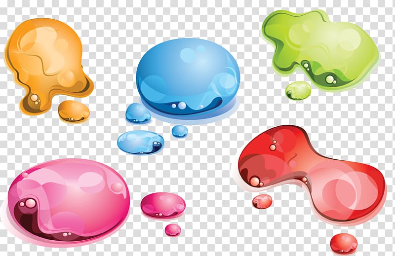 Drop Color Water Bubble, Color drops transparent background PNG clipart
