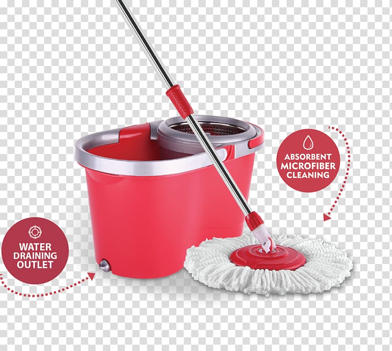 Mop Floor cleaning Microfiber Bucket, mop transparent background PNG clipart