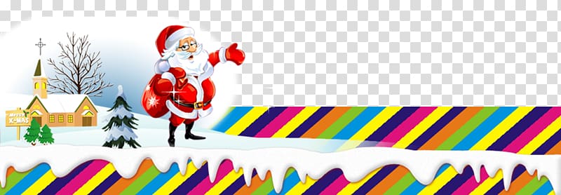 Santa Clauss reindeer Gift Christmas, Santa Claus running gifts transparent background PNG clipart